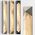 Modern Wall Sconces with Marble Texture and Metal Frame Emit Warm Light for Indoor Decoration