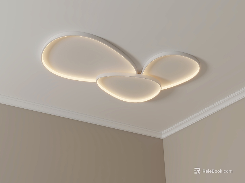 Modern Stylish Ceiling Light With Unique Shape And Soft Light 3d model 