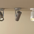 Modern Illuminated Downlights And Spotlights Ceiling Mounted Design In Silver And White 3d model