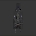 Futuristic Sci Fi Spaceship With Metallic Structure Blue Engine Glow And Mechanical Details