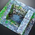 Rustic Stone Entrance Gate Surrounded by Green Moss and Natural Stone Pathway