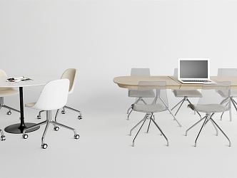 Modern meeting table and chair simple negotiation table and chair combination 3d model