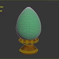 Decorative Green Egg Shaped Furniture Ornament With Copper Base Stand