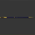 Decorative Sword with Blue Gold Accents Gemstone Hilt and Inscribed Blade Design