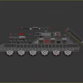 Futuristic Military Tank With Gray Armor Red Accents And Advanced Weapon Tracks