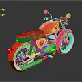 Vintage Red Motorcycle Design With Brown Leather Seat And Chrome Accents
