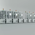 Automated Industrial Equipment Units With Digital Display Screens And Indicator Lights
