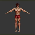 Strong Muscular Limbs On Male Figure With Outstretched Arms And Legs