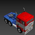Game and Movie Character Optimus Prime Red White Truck with Autobot Logo