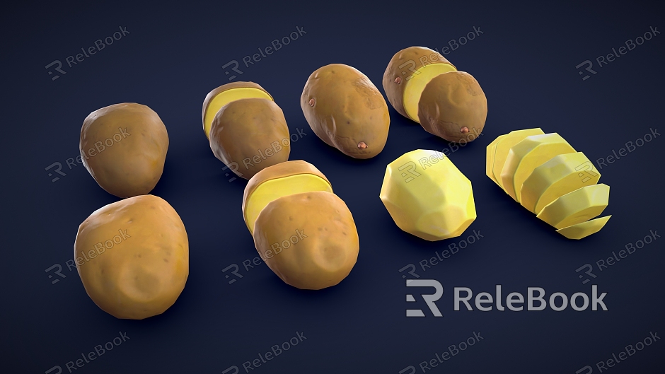 Cartoon Potato Potato Stylized Potato Cartoon Vegetables Vegetables model