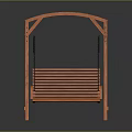 Orange Wooden Swing Chair With Chain Hanging And Simple Structure Design