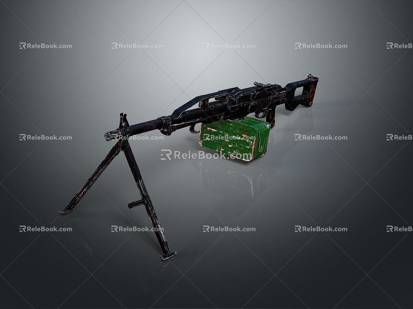 Browning Machine Gun Browning Browning Gatling White Machine Gun Machine Gun Bullet Military 3d model