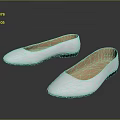 White Slip On Flats Shoes With Round Toe Casual Daily Wear Design