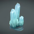 Blue Crystal Decorative Ornament Set Featuring Geometric Column Shapes for Home Decor