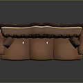 Classic Style Three Seater Sofa With Tufted Design Carved Details And Accent Pillows