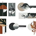 Modern Wall Decor With Various Geometric Shapes 3D Designs And Colorful Panels