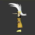 Cartoon Game Character With White Spiky Hair Red Glasses And Yellow Polka Dot Outfit