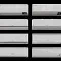 Various Air Conditioner Fans Displaying Different Brand Designs And Sleek Styles