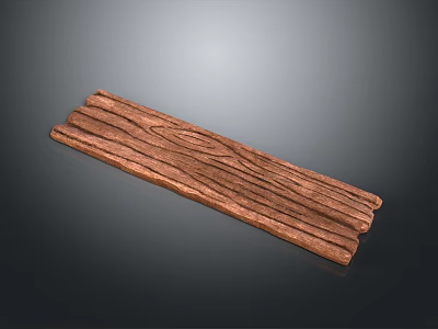 Long Natural Wooden Decorative Strip With Detailed Grain And Textured Surface Design 3d model