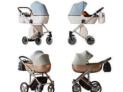 Stylish Modern Baby Strollers In Various Designs 3d model