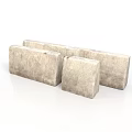 Three Different Sizes Gray Concrete Blocks With Rough Surface For Construction And Decoration