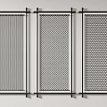 Three Metal Mesh Partitions Featuring Various Patterns As Modern Room Dividers 3d model