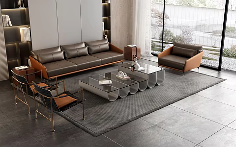 Modern sofa coffee table combination 3d model