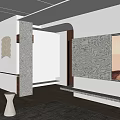 Modern Entryway Hallway Interior Design With White Storage Cabinets And Textured Wall Decor