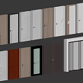 Sleek Modern Swing Doors In Multiple Colors Materials And Glass Panel Design 3d model