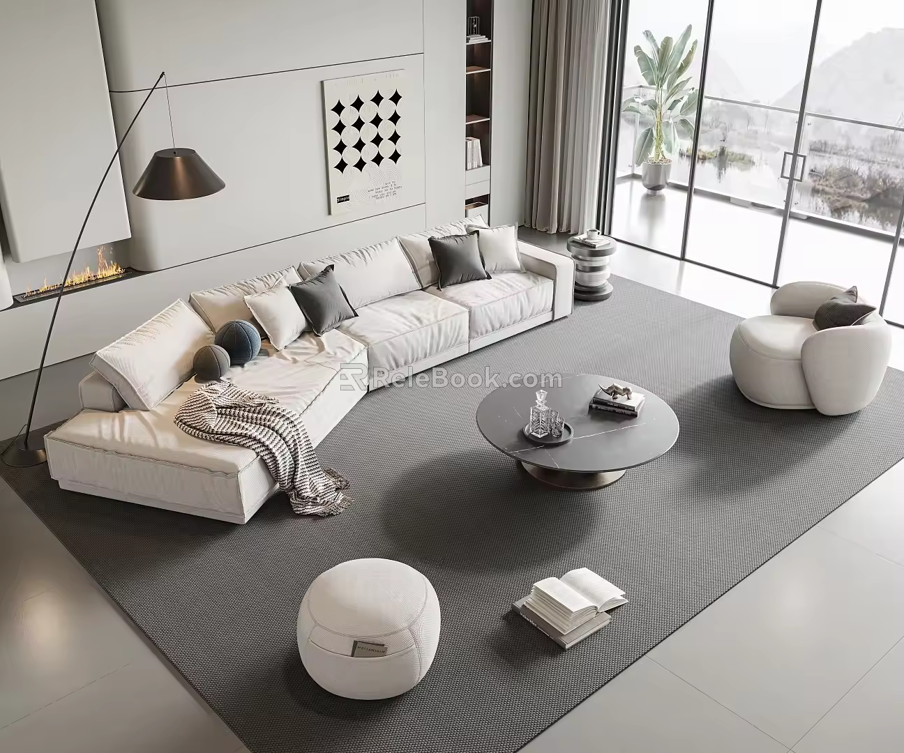 Modern Sofa Coffee Table Combination Sofa Coffee Table 3d model