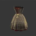 Elegant Black And Red Dress With Lace Trim And Fitted Waist Design