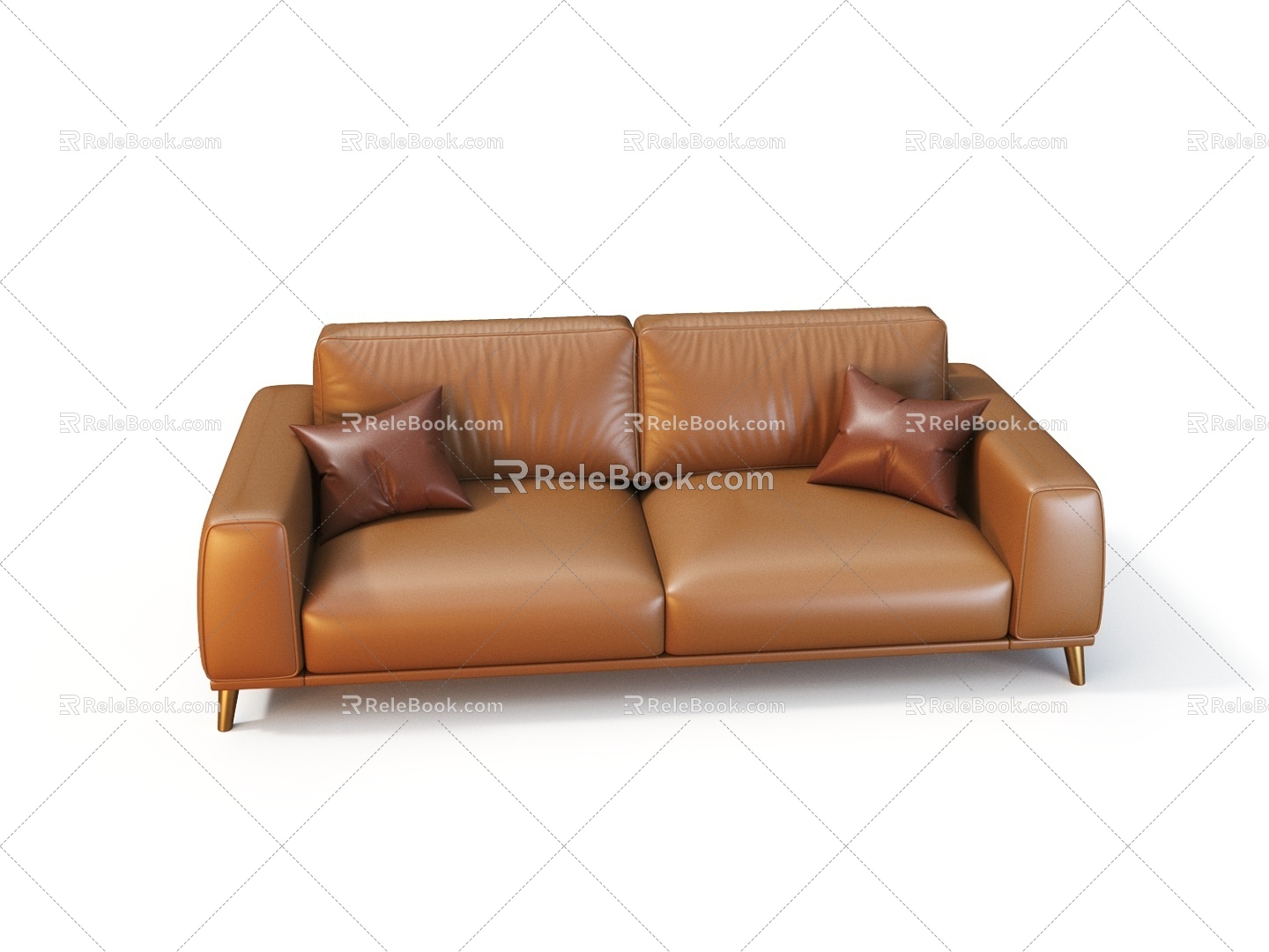 Sofa Double Sofa Leather Sofa 3d model