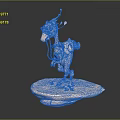 Pink Fantasy Creature 3D Sculpture With Decorative Details On Base Platform