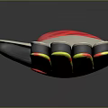 Practical Household Glove with White Palm Section Red Wrist Design and Yellow Red Edges