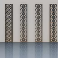 Modern Decorative Swing Doors With Intricate Pattern Design For Interior 3d model