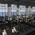 Modern Fitness Gym With Treadmills Weight Machines And Large Windows Bright Workout Space