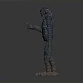 Blue Mechanical Robot Character With Long Spiral Legs And Metallic Texture 3D Model Design