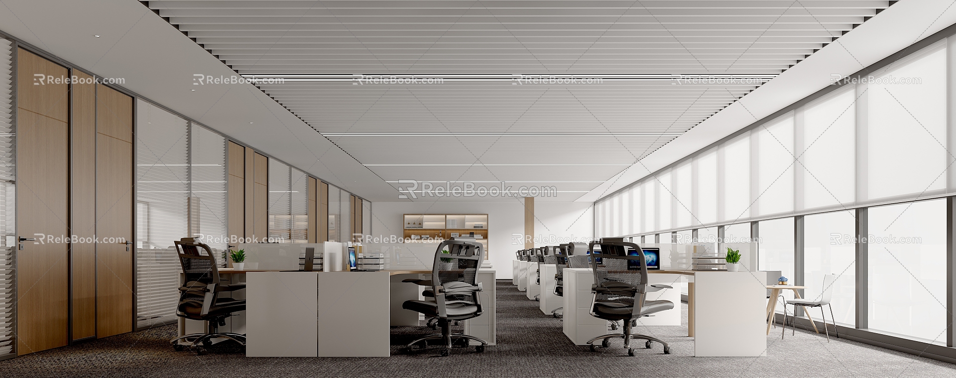 modern public office area office area 3d model