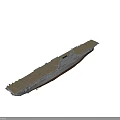 Aircraft Carrier Water Transportation Featuring Gray Hull Brown Bottom Superstructure And Radar Antennas On Deck