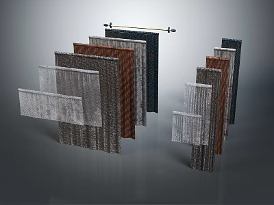 Modern Decorative Room Divider Furniture With Woven Textures And Neutral Tones 3d model