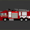 Red Fire Truck Toy Model With Ladder Number 179 And Decorative Details