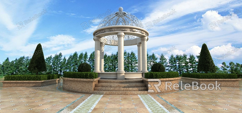 European-style pavilion Outdoor landscape pavilion model