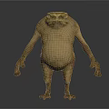 Game Movie Character Frog Like Creature With Bulging Belly Textured Skin Standing Posture