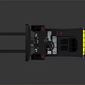 Yellow And Black Electric Forklift With Cab And Front Forks Design