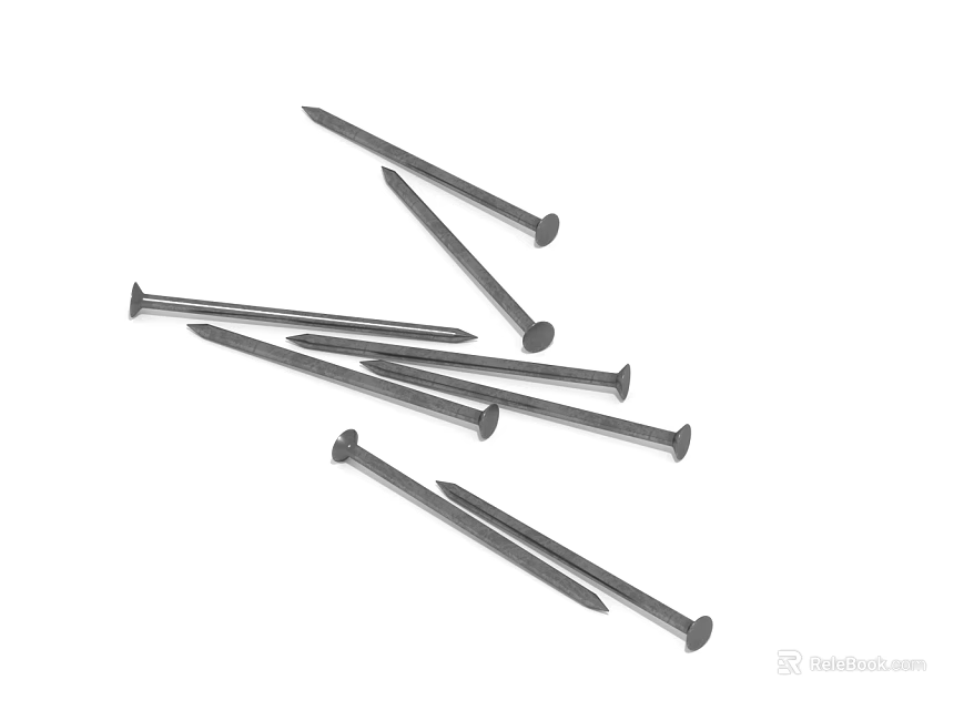 Essential Hardware Tools Featuring Durable Steel Nails For Construction And Renovation Projects 3d model