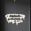 Modern Double Ring Chandelier With Icicle Decorations And Contemporary Design