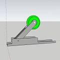 Durable Industrial Metal Roller Device With Green Wheel And Mounting Bracket