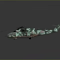 Highly Detailed Camouflage Military Helicopter With Multiple Rotors And Fuselage Structure
