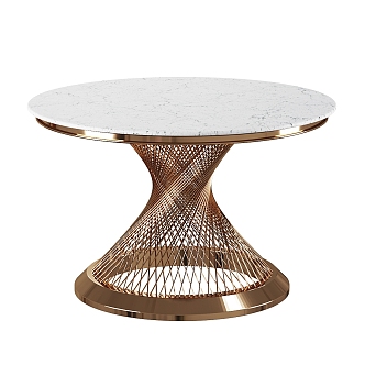 Modern Light Luxury Metal Marble Round Table Leisure Table 3d model