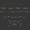 Colorful Creature Shaped Decorative Street Lamps and Benches 3D Models Collection